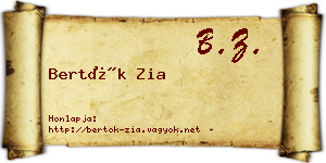 Bertók Zia névjegykártya